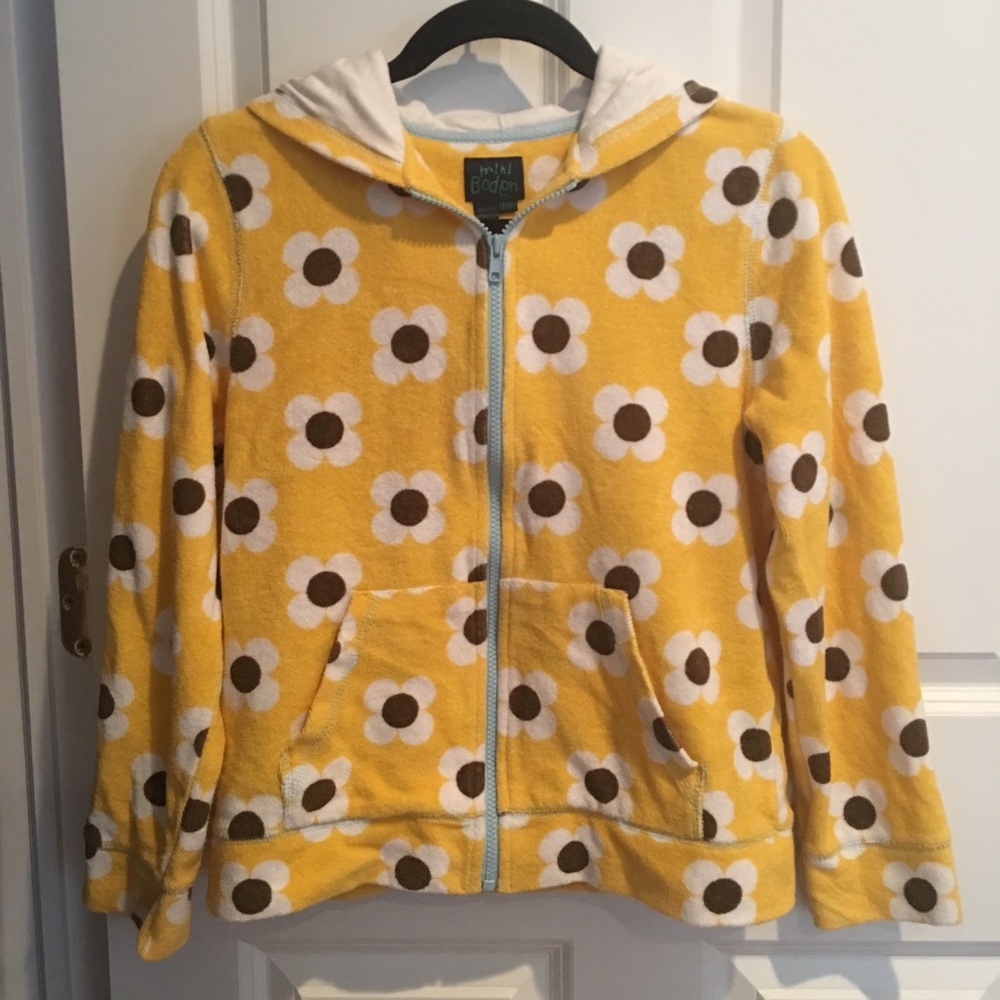 Mini Boden - floral print zip-up sweatshirt